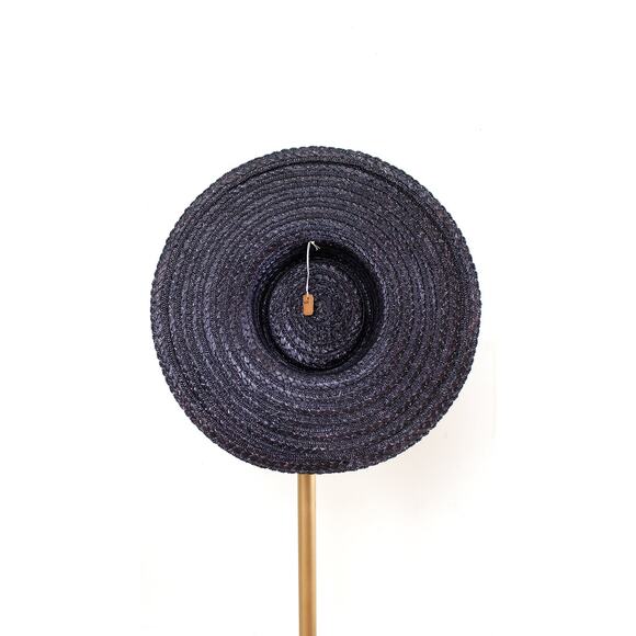 Vintage 1970s does 1950s Black Straw Wide Brim Summer Sun Hat (3 Available) main image 5